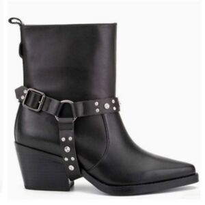 NWT Rebel Wilson 3-in-1 Leather Fringe Moto Ankle Boots 6W